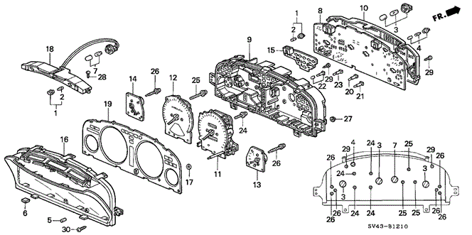 ELECTRICAL / EXHAUST / HEATER / FUEL/COMBINATION METER COMPONENTS for 1995 Honda ACCORD SEDAN #1