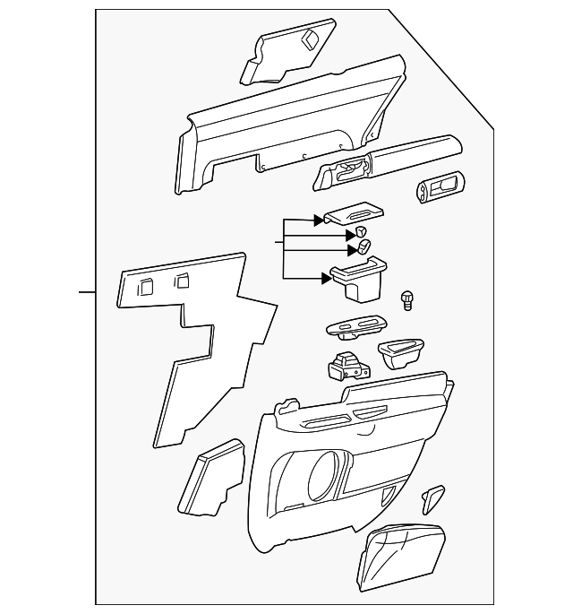 XW4Z5427406BAA Деталь DOOR TRIM PANEL, RIGHT