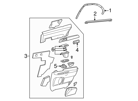 LS INTERIOR TRIM - REAR DOOR