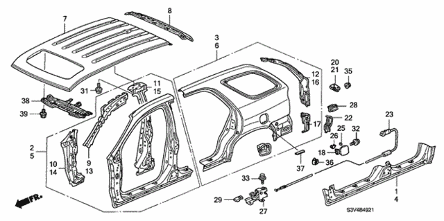 Outer Panel - Roof Panel (Old Style Panel) for 2001 Acura MDX #0
