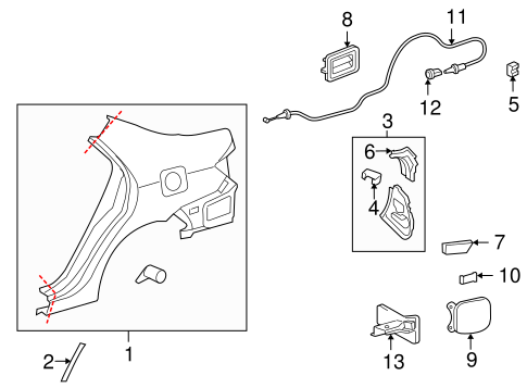 BODY/QUARTER PANEL & COMPONENTS for 2010 Toyota Corolla #2