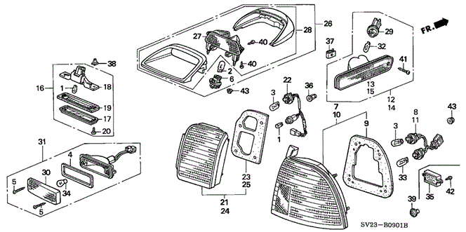 ELECTRICAL / EXHAUST / HEATER / FUEL/TAILLIGHT (2) for 1996 Honda ACCORD COUPE #1