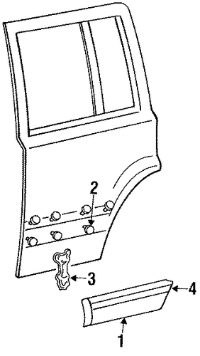 Grand Cherokee EXTERIOR TRIM - REAR DOOR