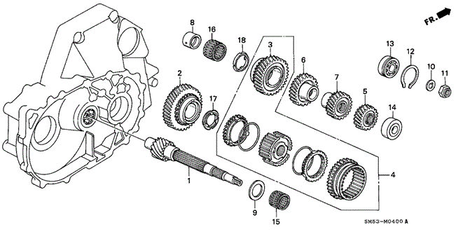 TRANSMISSION - MANUAL/MT COUNTERSHAFT for 1992 Honda ACCORD 5-DOOR #1