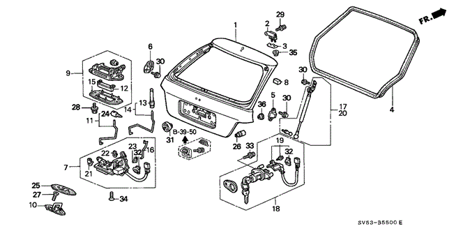 BODY / AIR CONDITIONING/TAILGATE for 1997 Honda ACCORD 5-DOOR #1