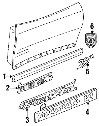 Firebird EXTERIOR TRIM - DOOR