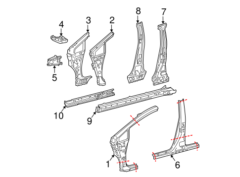 BODY/HINGE PILLAR for 2010 Toyota Prius #1