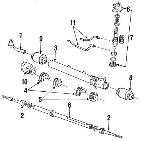 STEERING/STEERING GEAR & LINKAGE for 1997 Toyota Previa #2