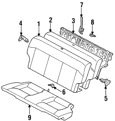 BODY/REAR SEAT COMPONENTS for 1996 Toyota Paseo #1
