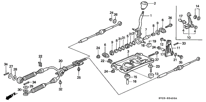 CHASSIS/SHIFT LEVER for 1996 Honda ACCORD COUPE #1