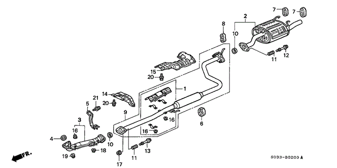 ELECTRICAL / EXHAUST / HEATER / FUEL/EXHAUST PIPE for 1996 Honda CIVIC HATCHBACK #1