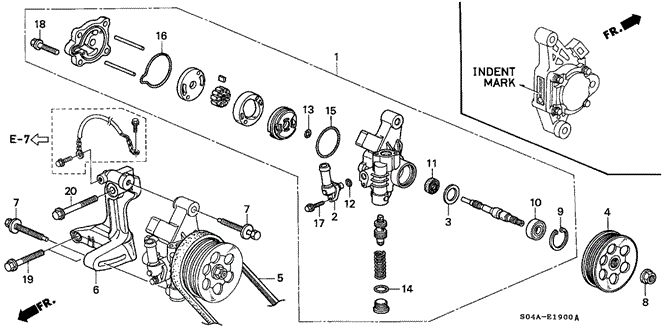 ENGINE/P.S. PUMP - BRACKET for 1999 Honda CIVIC SEDAN #1