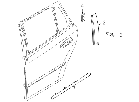 9-3X EXTERIOR TRIM - REAR DOOR