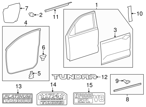 BODY/EXTERIOR TRIM - FRONT DOOR for 2015 Toyota Tundra #1