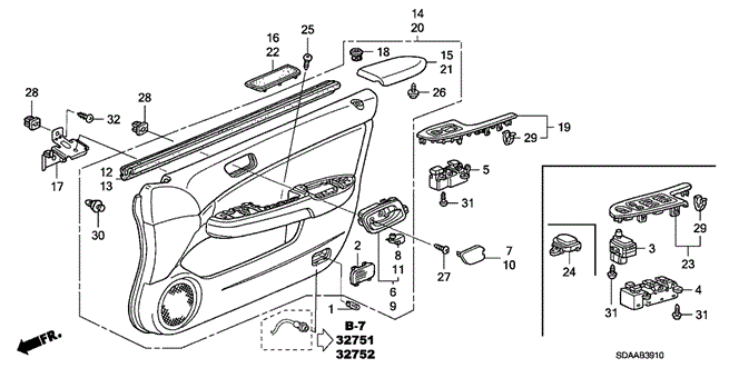 Interior/Bumper/Front Door Lining for 2007 Honda ACCORD SEDAN #1