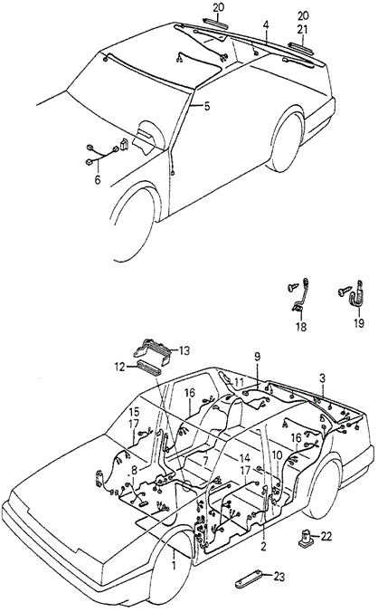 ELECTRICAL / EXHAUST / HEATER / FUEL/SIDE WIRE HARNESS for 1984 Honda ACCORD SEDAN #1