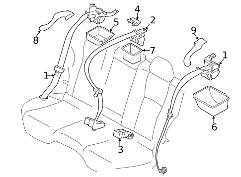 Rear Seat Belts for 2020 Subaru Legacy #0