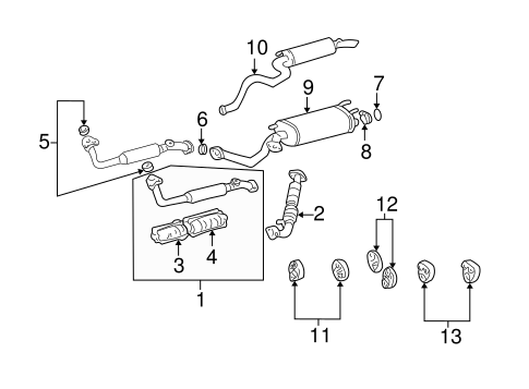 EXHAUST SYSTEM/EXHAUST COMPONENTS for 2004 Toyota Land Cruiser #1