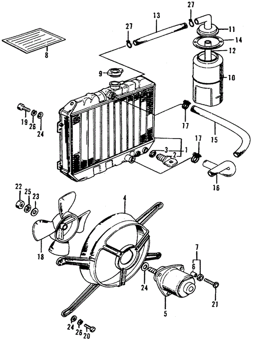 Electrical/Exhaust/Heater/Fuel/MT Radiator for 1975 Honda CIVIC 1200 HATCHBACK #1