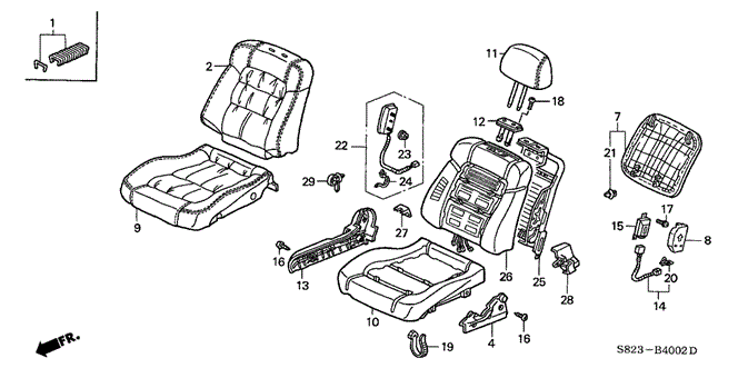 INTERIOR / BUMPER/FRONT SEAT (SIDE AIRBAG) (R.) for 2001 Honda ACCORD COUPE #1