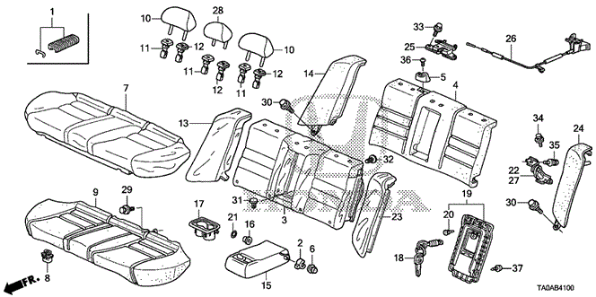 Interior/Bumper/Rear Seat for 2012 Honda ACCORD SEDAN #1