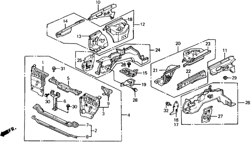 Front Bulkhead for 1991 Honda Prelude #0