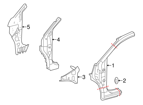 BODY/HINGE PILLAR for 2014 Toyota Highlander #1