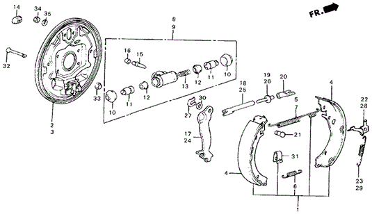 CHASSIS/REAR BRAKE SHOE for 1985 Honda CIVIC HATCHBACK #1