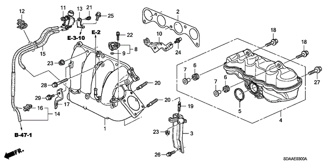 ENGINE/INTAKE MANIFOLD (L4) for 2007 Honda ACCORD SEDAN #1