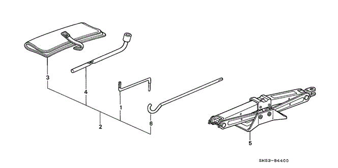 INTERIOR / BUMPER/TOOL - JACK for 1992 Honda ACCORD 5-DOOR #1