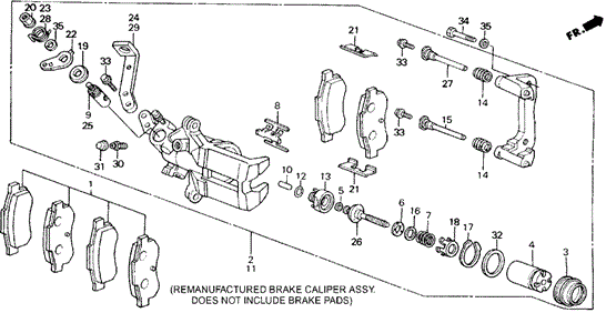 CHASSIS/REAR BRAKE CALIPER for 1989 Honda ACCORD COUPE #1