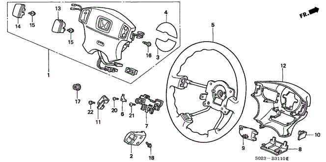 Chassis/Steering Wheel (SRS) for 1996 Honda CIVIC COUPE #1