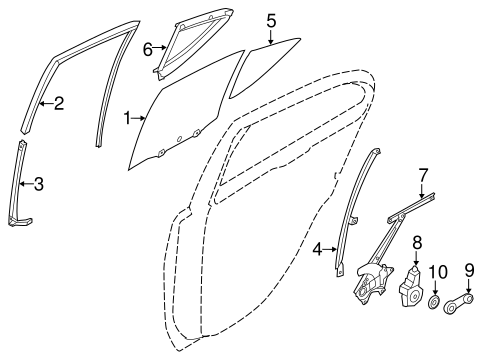 Body/Glass - Rear Door for 2014 Nissan Versa #1