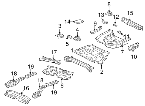 BODY/REAR FLOOR & RAILS for 2003 Toyota Camry #1