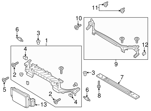 Body/Radiator Support for 2017 Ford Fusion #1