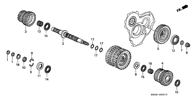 TRANSMISSION - AUTOMATIC/AT SECONDARY SHAFT for 1998 Honda ACCORD COUPE #1