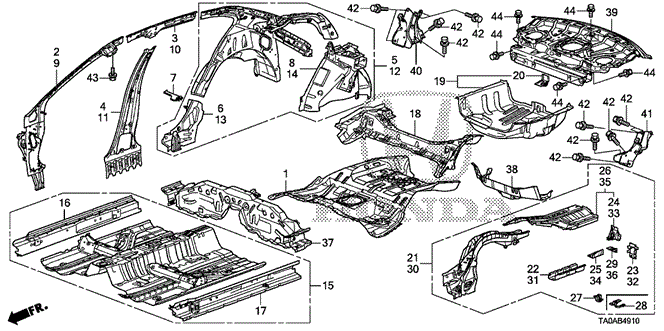 Body/Air Conditioning/Floor - Inner Panel for 2012 Honda ACCORD SEDAN #1