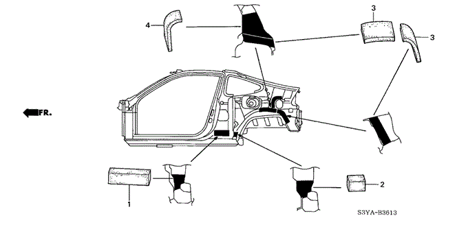 INTERIOR / BUMPER/GROMMET (SIDE) for 2004 Honda INSIGHT #1