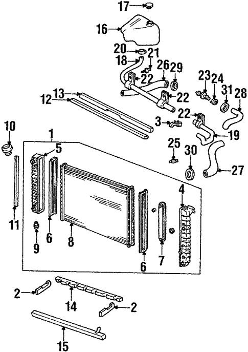 Cooling System/Radiator & Components for 1996 Buick Riviera #1