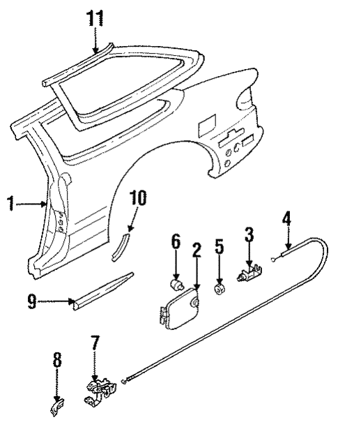 Exterior Trim - Quarter Panel for 1993 Ford Probe #0