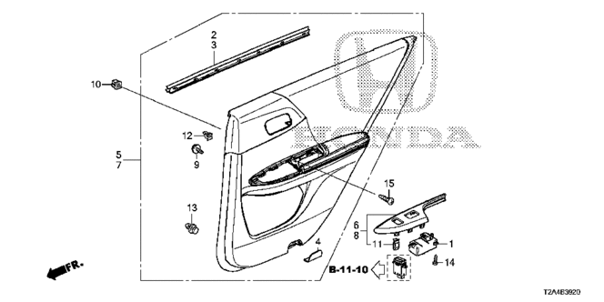 Interior/Bumper/Rear Door Lining for 2013 Honda ACCORD SEDAN #1