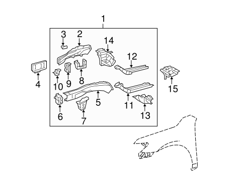 BODY/STRUCTURAL COMPONENTS & RAILS for 2011 Toyota Camry #4
