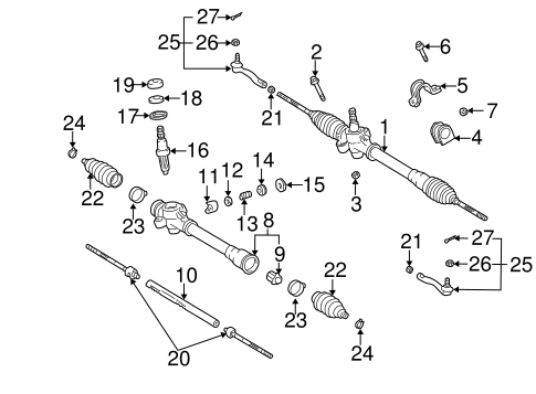 STEERING/STEERING GEAR & LINKAGE for 2001 Toyota Echo #2