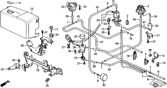 ELECTRICAL / EXHAUST / HEATER / FUEL/CONTROL DEVICE STAY (2) 2WD for 1991 Honda CIVIC 5-DOOR #1