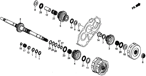 TRANSMISSION - AUTOMATIC/AT MAINSHAFT GEARS 4WD for 1991 Honda CIVIC 5-DOOR #1