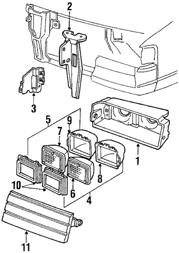 Toronado HEADLAMP COMPONENTS