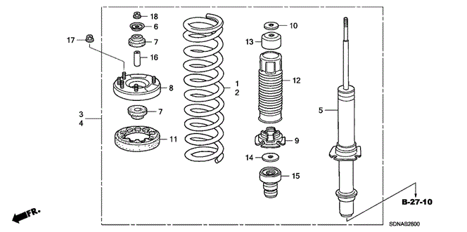 Chassis/Front Shock Absorber for 2007 Honda ACCORD COUPE #1