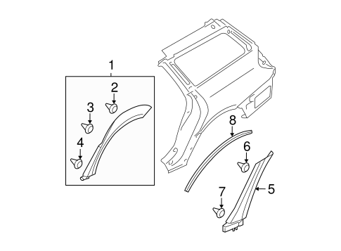 Exterior Trim - Quarter Panel for 2005 Subaru Legacy #1