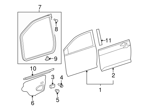 BODY/EXTERIOR TRIM - FRONT DOOR for 2010 Toyota Yaris #2