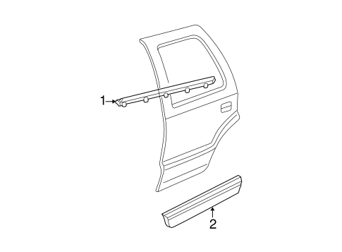 Yukon XL 1500 EXTERIOR TRIM - REAR DOOR